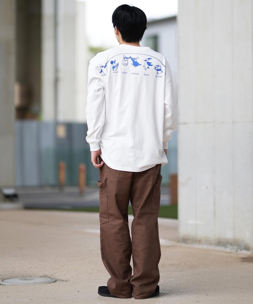 CHUMS(チャムス)の「CHUMS/チャムス ロンT/長袖ティシャツ/カットソー バックプリント オーバーサイズ CH01-2456(Tシャツ/カットソー・メンズ・グレイッシュベージュ/ネイビー/ライトブルー/ブラック/ホワイト・M/L/XL)」の12枚目の写真