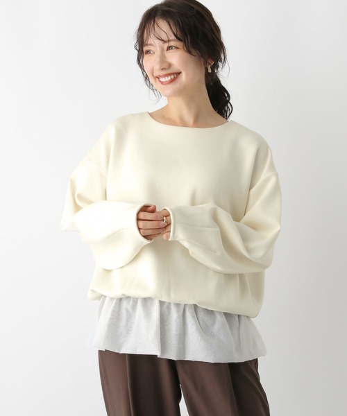 LEPSIM(レプシィム)の「裾フリルトップス 147119(Tシャツ/カットソー・レディース・ブラック/オフホワイト・FREE)」の2枚目の写真