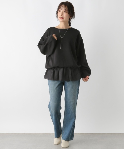 LEPSIM(レプシィム)の「裾フリルトップス 147119(Tシャツ/カットソー・レディース・ブラック/オフホワイト・FREE)」の3枚目の写真