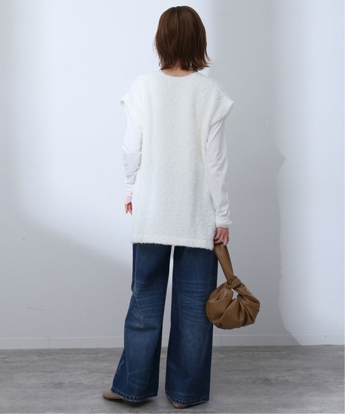 SLOBE IENA(スローブイエナ)の「《追加8》レイヤードスリーブロンTEE(Tシャツ/カットソー・レディース・ブラック/ホワイト/アイボリー・FREE)」の4枚目の写真