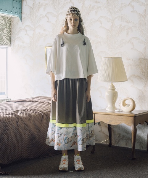 bedsidedrama(ベットサイドドラマ)の「Arts & Science Slide Skirt(スカート・レディース・ベージュ/ブラック・1)」の3枚目の写真