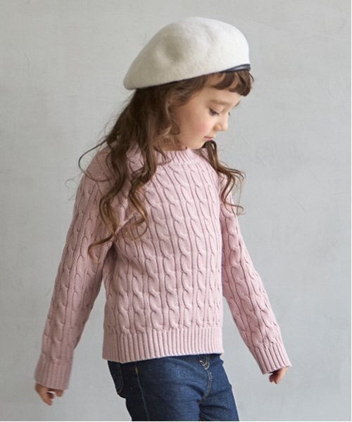 petit main（プティマイン）の「【リンク】コットンニット(キッズ)（ニット/セーター・キッズ・グレー/アイボリー/ライトピンク/ネイビー/モカ・L/M/S）」の13枚目の写真