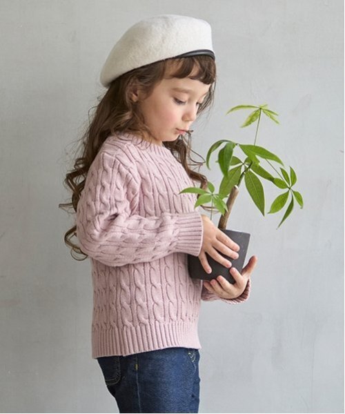 petit main（プティマイン）の「【リンク】コットンニット(キッズ)（ニット/セーター・キッズ・グレー/アイボリー/ライトピンク/ネイビー/モカ・L/M/S）」の14枚目の写真