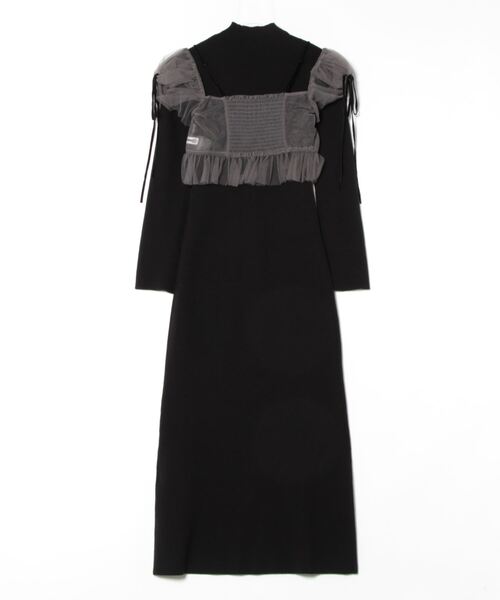 SNIDEL（スナイデル）の「チュールトップス&ニットワンピースセット