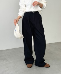 CANAL JEAN | El mar　ベルト付きヘビーツイルタックパンツ(その他パンツ)