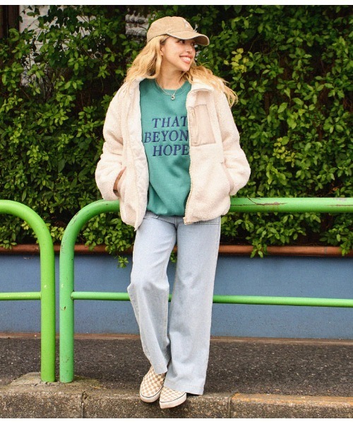 anap mimpi（アナップミンピ）の「中綿入り フード付き ボア ブルゾン（ブルゾン・レディース・ベージュ/ブラック・FREE）」の10枚目の写真