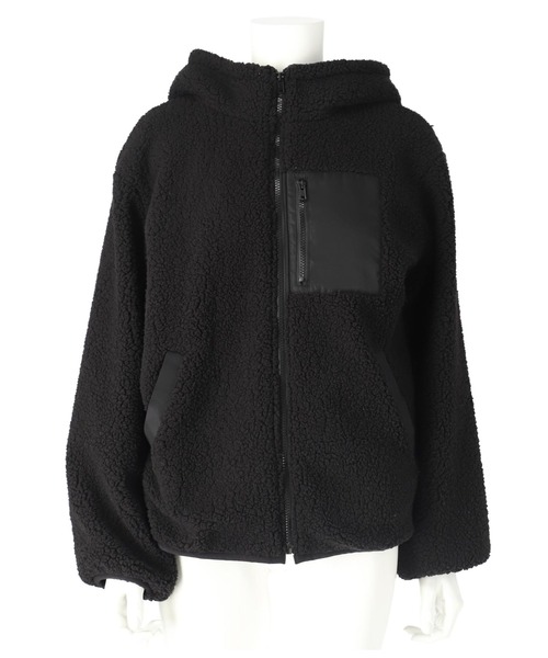 anap mimpi（アナップミンピ）の「中綿入り フード付き ボア ブルゾン（ブルゾン・レディース・ベージュ/ブラック・FREE）」の13枚目の写真