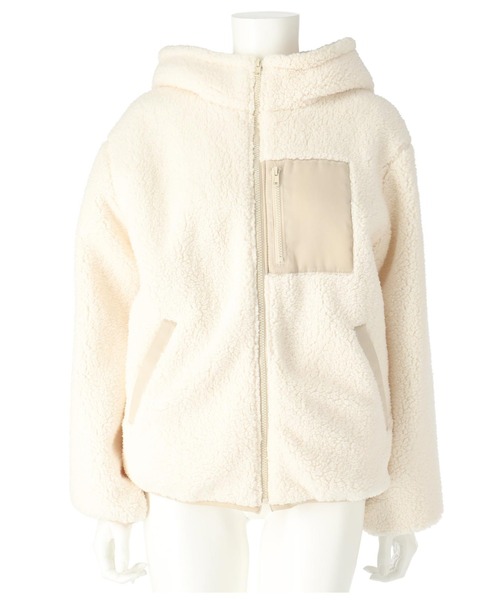 anap mimpi（アナップミンピ）の「中綿入り フード付き ボア ブルゾン（ブルゾン・レディース・ベージュ/ブラック・FREE）」の15枚目の写真