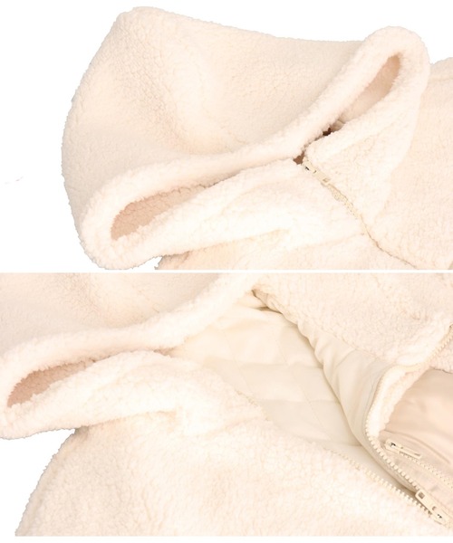 anap mimpi（アナップミンピ）の「中綿入り フード付き ボア ブルゾン（ブルゾン・レディース・ベージュ/ブラック・FREE）」の16枚目の写真