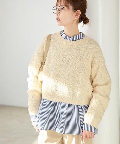 ROPE' PICNIC（ロペピクニック）の「スパンコール混リボンヤーンニットプルオーバー（ニット/セーター・レディース・キナリ/ピンク系その他2/ライトグレー/ピンク/ブルー系その他4・38）」の2枚目の写真