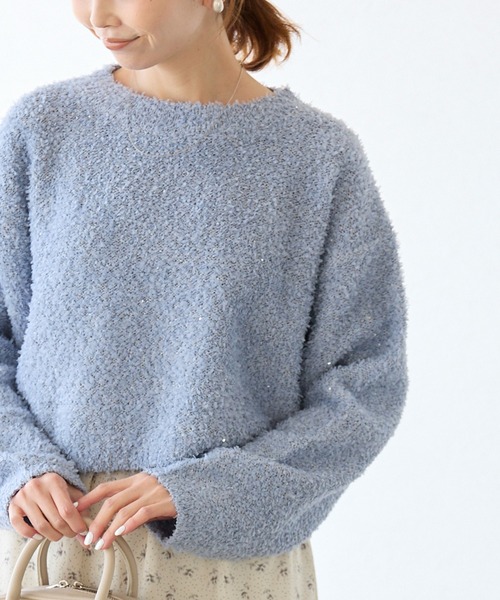 ROPE' PICNIC（ロペピクニック）の「スパンコール混リボンヤーンニットプルオーバー（ニット/セーター・レディース・キナリ/ピンク系その他2/ライトグレー/ピンク/ブルー系その他4・38）」の4枚目の写真