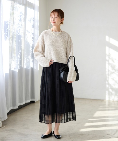 ROPE' PICNIC（ロペピクニック）の「スパンコール混リボンヤーンニットプルオーバー（ニット/セーター・レディース・キナリ/ピンク系その他2/ライトグレー/ピンク/ブルー系その他4・38）」の6枚目の写真