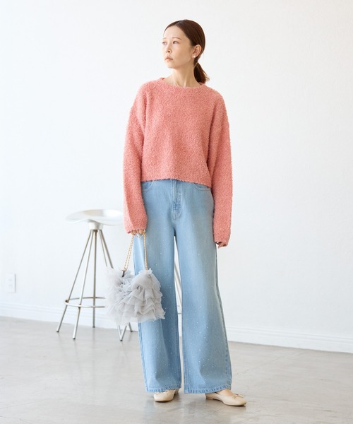 ROPE' PICNIC（ロペピクニック）の「スパンコール混リボンヤーンニットプルオーバー（ニット/セーター・レディース・キナリ/ピンク系その他2/ライトグレー/ピンク/ブルー系その他4・38）」の9枚目の写真