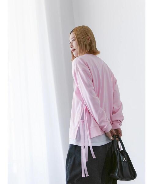 Samansa Mos2 blue(サマンサモスモスブルー)の「◎サイドリボンロンT(Tシャツ/カットソー・レディース・ブラック/ピンク/パープル・F)」の3枚目の写真