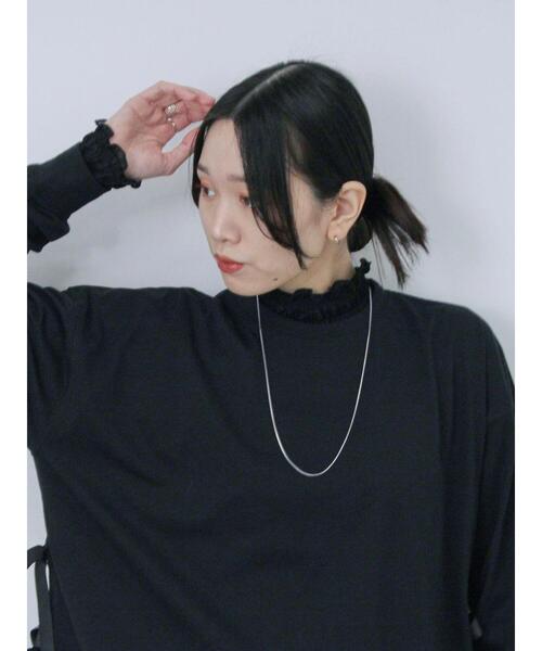 Samansa Mos2 blue(サマンサモスモスブルー)の「◎サイドリボンロンT(Tシャツ/カットソー・レディース・ブラック/ピンク/パープル・F)」の5枚目の写真