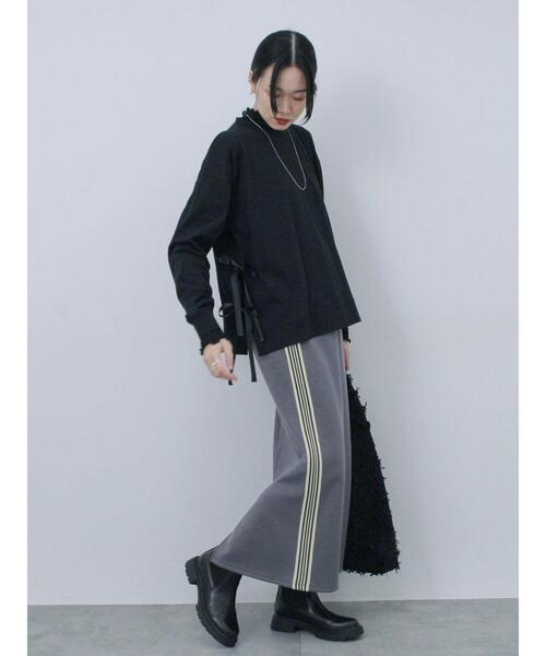 Samansa Mos2 blue(サマンサモスモスブルー)の「◎サイドリボンロンT(Tシャツ/カットソー・レディース・ブラック/ピンク/パープル・F)」の12枚目の写真