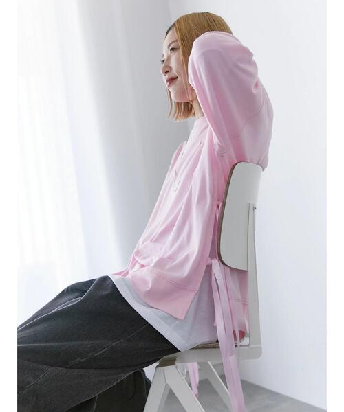 Samansa Mos2 blue(サマンサモスモスブルー)の「◎サイドリボンロンT(Tシャツ/カットソー・レディース・ブラック/ピンク/パープル・F)」の17枚目の写真
