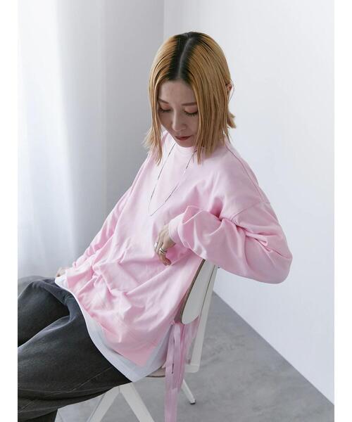 Samansa Mos2 blue(サマンサモスモスブルー)の「◎サイドリボンロンT(Tシャツ/カットソー・レディース・ブラック/ピンク/パープル・F)」の20枚目の写真