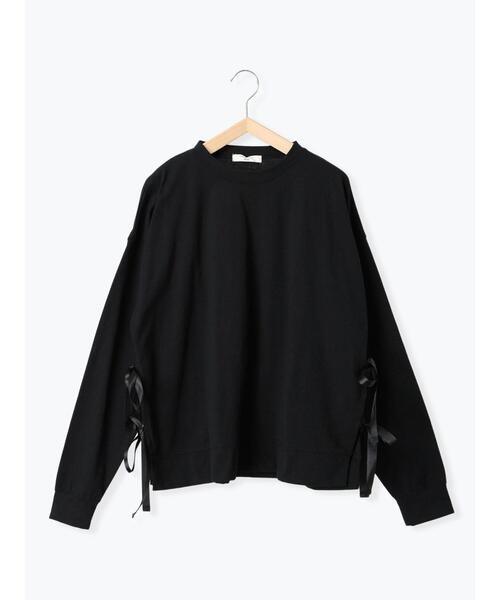Samansa Mos2 blue(サマンサモスモスブルー)の「◎サイドリボンロンT(Tシャツ/カットソー・レディース・ブラック/ピンク/パープル・F)」の4枚目の写真