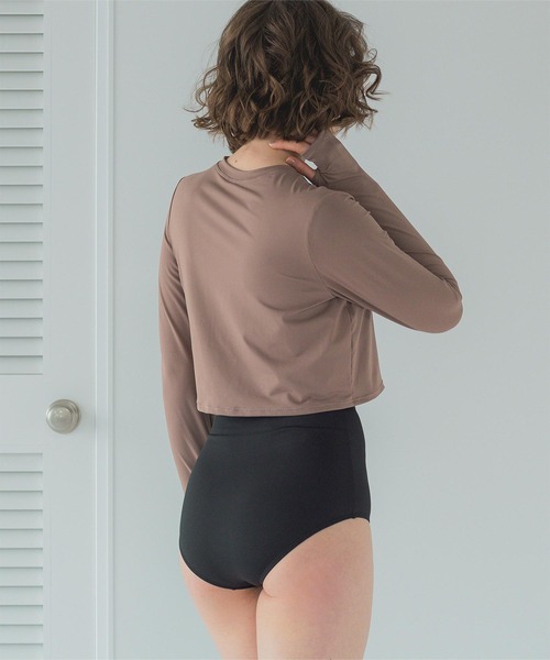 3点セット/ショートパンツ×カップ付長袖ビキニ/水着