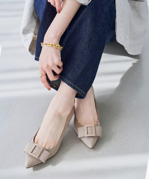 ✨極美品【ルタロン】（24.5）バックル エナメル パンプス