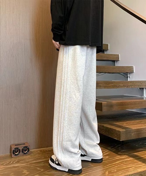 link lot(リンクロット)の「サイドプリーツライン スウェットジャージパンツ(スウェットパンツ・メンズ・グレー/ブラック・M/L)」の4枚目の写真
