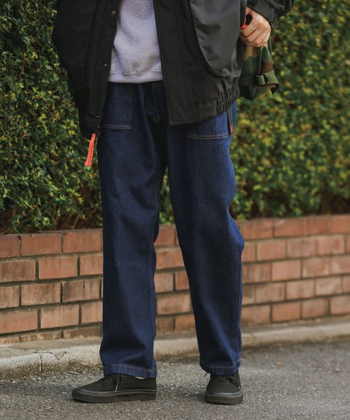 Gramicci（グラミチ）の「Gramicci/グラミチ STRETCH DENIM LOOSE TAPERED RIDGE PANT ルーズテーパードパンツ（デニムパンツ・メンズ・ワンウォッシュ/ライトインディゴブルー/ダークインディゴブルー・M/XL/S/L）」の3枚目の写真