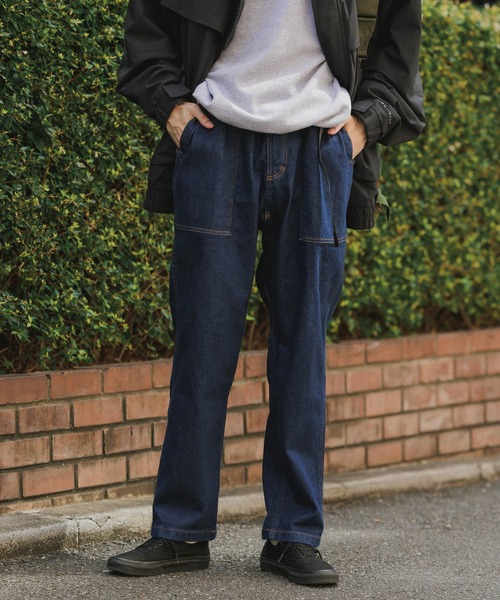 Gramicci（グラミチ）の「Gramicci/グラミチ STRETCH DENIM LOOSE TAPERED RIDGE PANT ルーズテーパードパンツ（デニムパンツ・メンズ・ワンウォッシュ/ライトインディゴブルー/ダークインディゴブルー・M/XL/S/L）」の13枚目の写真