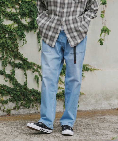 Gramicci（グラミチ）の「Gramicci/グラミチ STRETCH DENIM LOOSE TAPERED RIDGE PANT ルーズテーパードパンツ（デニムパンツ・メンズ・ワンウォッシュ/ライトインディゴブルー/ダークインディゴブルー・M/XL/S/L）」の6枚目の写真