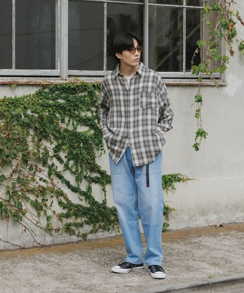 Gramicci（グラミチ）の「Gramicci/グラミチ STRETCH DENIM LOOSE TAPERED RIDGE PANT ルーズテーパードパンツ（デニムパンツ・メンズ・ワンウォッシュ/ライトインディゴブルー/ダークインディゴブルー・M/XL/S/L）」の9枚目の写真