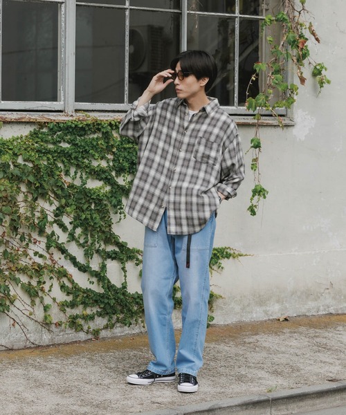 Gramicci（グラミチ）の「Gramicci/グラミチ STRETCH DENIM LOOSE TAPERED RIDGE PANT ルーズテーパードパンツ（デニムパンツ・メンズ・ワンウォッシュ/ライトインディゴブルー/ダークインディゴブルー・M/XL/S/L）」の8枚目の写真