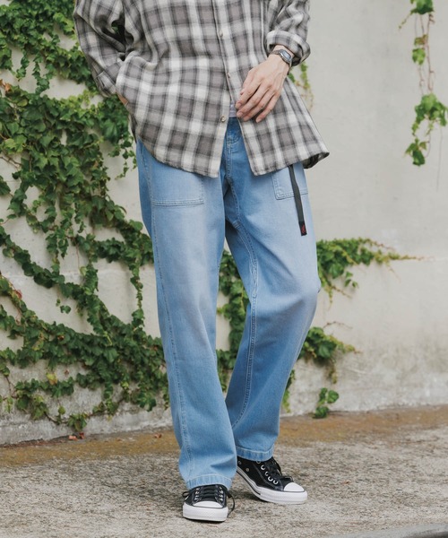 Gramicci（グラミチ）の「Gramicci/グラミチ STRETCH DENIM LOOSE TAPERED RIDGE PANT ルーズテーパードパンツ（デニムパンツ・メンズ・ワンウォッシュ/ライトインディゴブルー/ダークインディゴブルー・M/XL/S/L）」の7枚目の写真