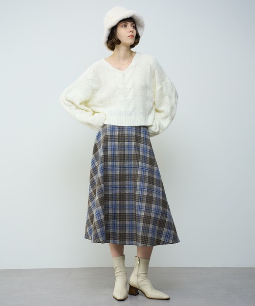 DEICY（デイシー）の「BIGケーブルニットプルオーバー（ニット/セーター・レディース・ピンク/モカ/オフホワイト・FREE）」の14枚目の写真