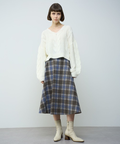 DEICY（デイシー）の「BIGケーブルニットプルオーバー（ニット/セーター・レディース・ピンク/モカ/オフホワイト・FREE）」の15枚目の写真