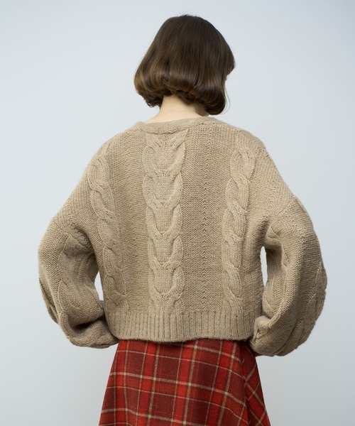 DEICY（デイシー）の「BIGケーブルニットプルオーバー（ニット/セーター・レディース・ピンク/モカ/オフホワイト・FREE）」の6枚目の写真