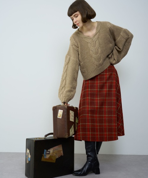 DEICY（デイシー）の「BIGケーブルニットプルオーバー（ニット/セーター・レディース・ピンク/モカ/オフホワイト・FREE）」の20枚目の写真