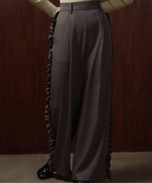 セール】twill frill line pants / ツイルフリルラインパンツ