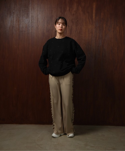 セール】twill frill line pants / ツイルフリルラインパンツ