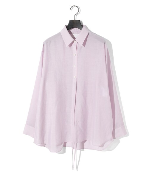MIDIUMISOLID(ミディウミソリッド)の「MIDIUMISOLID for Ladies ドローストリングシャツ(シャツ/ブラウス・レディース・ブラック/ライトブルー/アイボリー/ピンク・FREE)」の4枚目の写真
