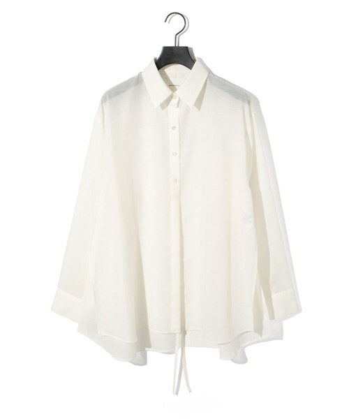MIDIUMISOLID(ミディウミソリッド)の「MIDIUMISOLID for Ladies ドローストリングシャツ(シャツ/ブラウス・レディース・ブラック/ライトブルー/アイボリー/ピンク・FREE)」の2枚目の写真