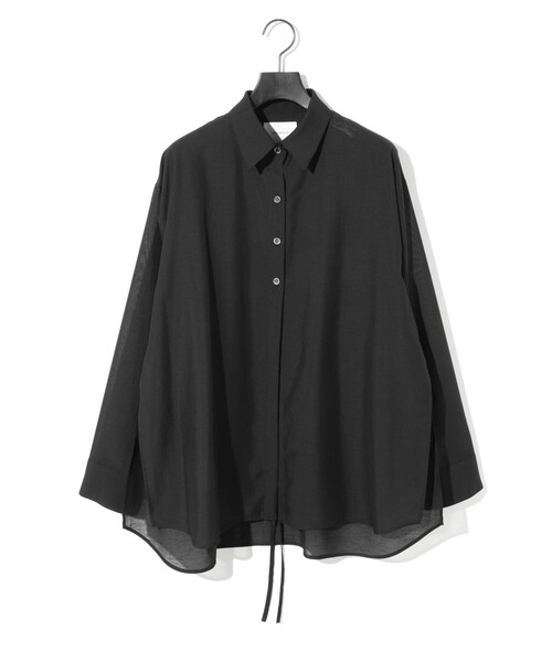 MIDIUMISOLID for Ladies ドローストリングシャツ　サックス MIDIUMISOLID（ミディウミソリッド）の「MIDIUMISOLID for