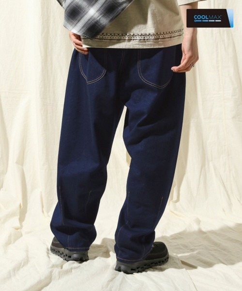 ニコアンド★今季新作★バレルデニム、スエットパンツ　おまとめ セール】9oz COOLMAXライトデニムバレルパンツ【niko and