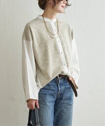 異素材切り替えシャツ