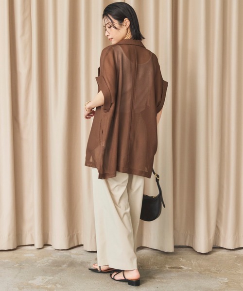 メッシュフレンチスリーブジャケット（ベージュ） メッシュフレンチスリーブジャケット(38 BEIGE): アウター