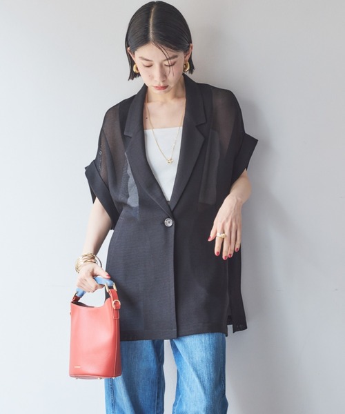 累計販売数4000枚突破】メッシュフレンチスリーブジャケット