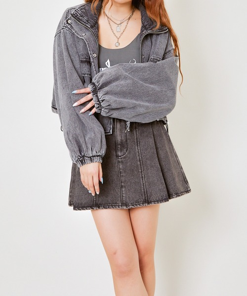 GORGE(ゴージ)の「ベルト付きデニム加工ミニスカート(スカート・レディース・ブラック/ブルー・F)」の11枚目の写真