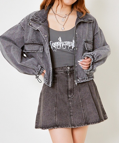 GORGE(ゴージ)の「ベルト付きデニム加工ミニスカート(スカート・レディース・ブラック/ブルー・F)」の13枚目の写真