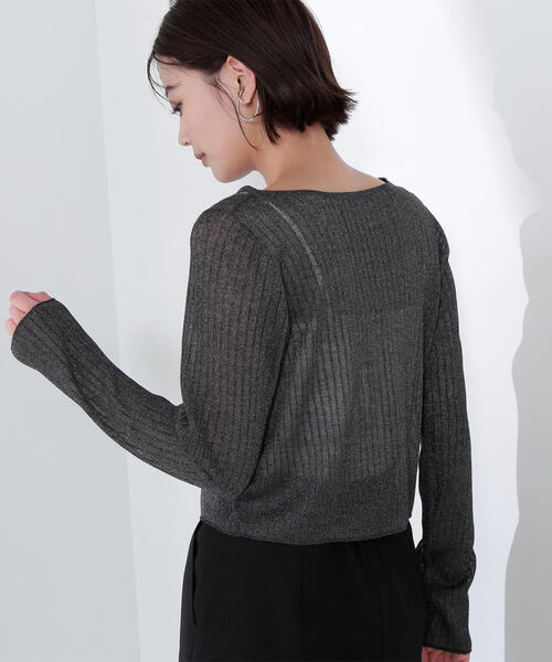 NATURAL BEAUTY BASIC(ナチュラルビューティーベーシック)の「◇【Oggi掲載】シアークロップドリブニット(ニット/セーター・レディース・グレー/ラベンダー/チャコールグレー/イエロー・FREE)」の20枚目の写真