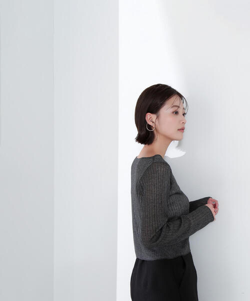 ◆幻◆ 希少新品　ADORE 定価2.3万円 Oggi掲載　コットンリブニット セール】◇【Oggi掲載】シアークロップドリブニット（ニット