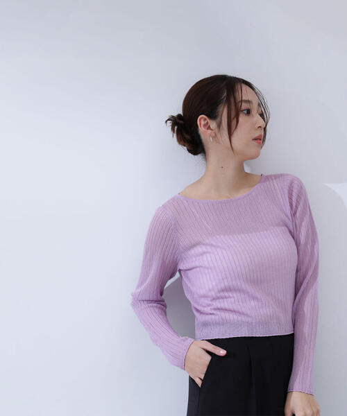 ◆幻◆ 希少新品　ADORE 定価2.3万円 Oggi掲載　コットンリブニット セール】◇【Oggi掲載】シアークロップドリブニット（ニット